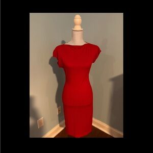 Love J Vibrant Red Midi Dress